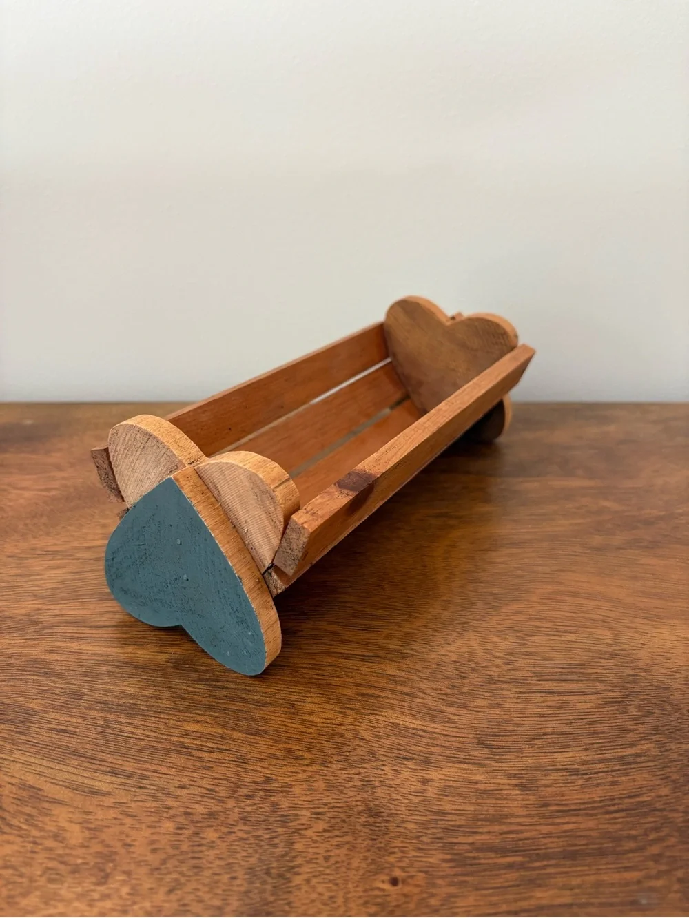 Wooden Heart Shaped Basket or Crate